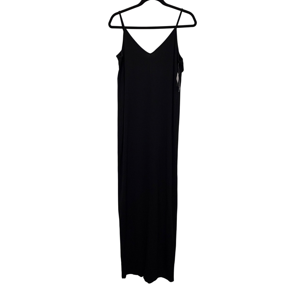 Abound Women Black V-Neck Spaghetti Strap Maxi Dress Stretch Size S